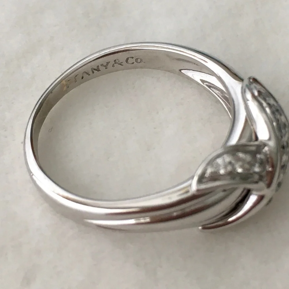 TIFFANY & CO. Vintage Diamond 18K Signature X Crossover Ring Size 7.5 - Picture 4 of 15